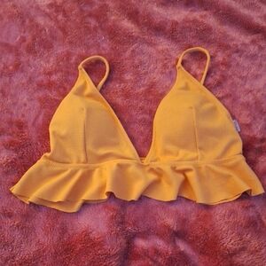 Cupshe Yellow Ruffled Bikini Top